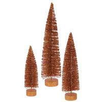 Vickerman 12" 16" 20" Copper Glitter Oval Tree Set