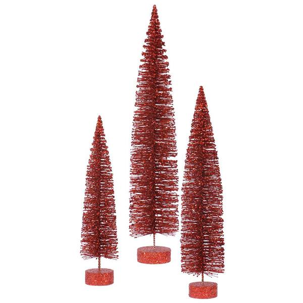24" 30" 36" Red Glitter Oval Tree Set