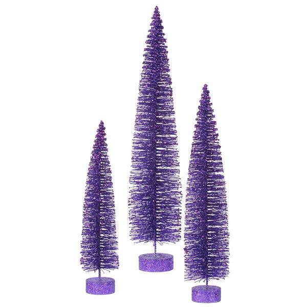 24" 30" 36" Purple Glitter Oval Tree Set