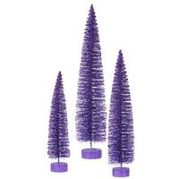 Vickerman 24" 30" 36" Purple Glitter Oval Tree Set