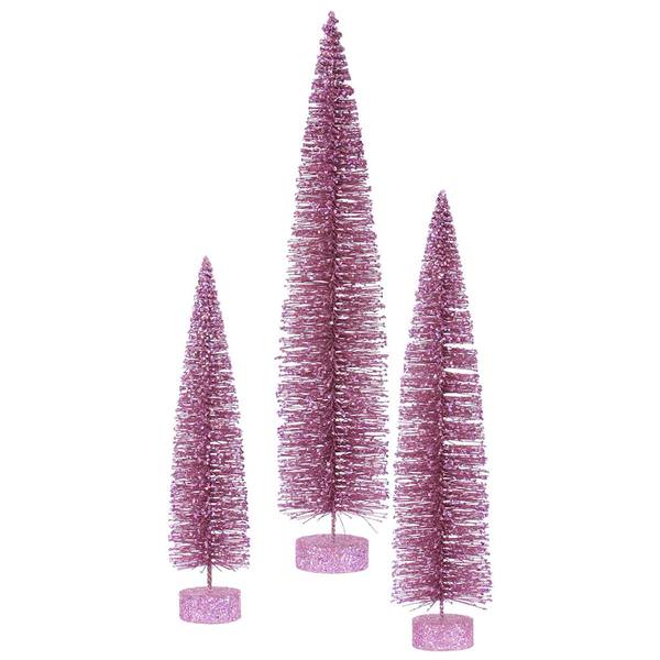 24" 30" 36" Orchid Glitter Oval Tree Set