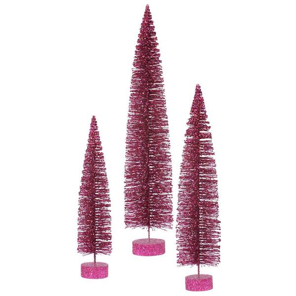 24" 30" 36" Dark Mauve Glitter Oval Tree Set