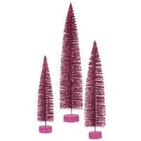 Vickerman 24" 30" 36" Dark Mauve Glitter Oval Tree Set