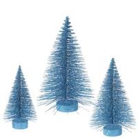 Vickerman 16" 20" 24" Turquoise Glitter Fat Cone Tree Set