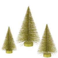 Vickerman 16" 20" 24" Olive Glitter Fat Cone Tree Set