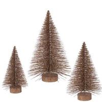Vickerman 16" 20" 24" Mocha Glitter Fat Cone Tree Set