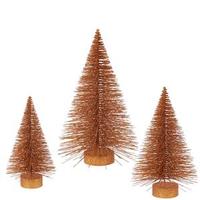 Vickerman 16" 20" 24" Copper Glitter Fat Cone Tree Set