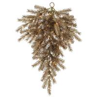 Vickerman 36" Artificial Mixed Metal Tinsel Teardrop 50 Warm White LED Lights