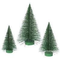 Vickerman 16" 20" 24" Emerald Glitter Fat Cone Tree Set