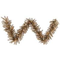 Vickerman 9' x 14" Artificial Metal Mix Tinsel Garland 100 Clear DuraLit Miniature Lights