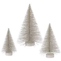 Vickerman 16" 20" 24" Champagne Glitter Fat Cone Tree Set