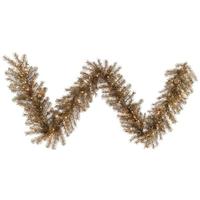 Vickerman 9' x 14" Artificial Metal Mix Tinsel Garland 100 Warm White LED Lights