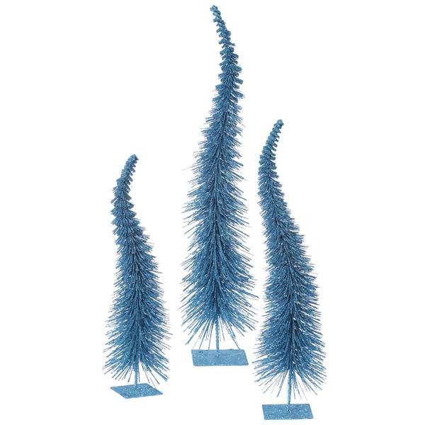12" 14" 16" Turquoise Glitter Curved Tree Set