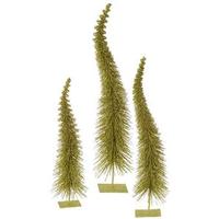 Vickerman 12" 14" 16" Olive Glitter Curved Tree Set