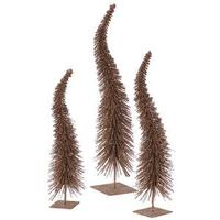 Vickerman 12" 14" 16" Mocha Glitter Curved Tree Set