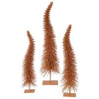 Vickerman 12" 14" 16" Copper Glitter Curved Tree Set