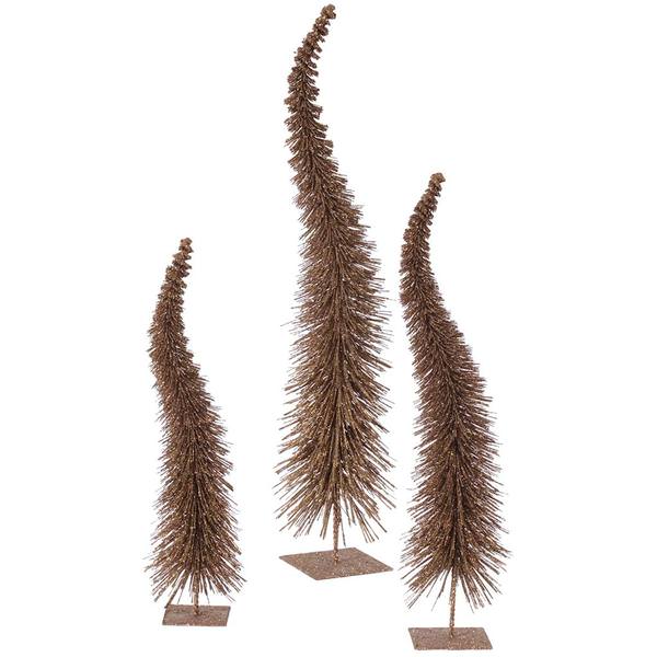 18" 22" 26" Mocha Glitter Curved Tree Set