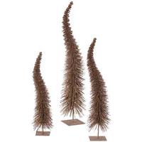 Vickerman 18" 22" 26" Mocha Glitter Curved Tree Set