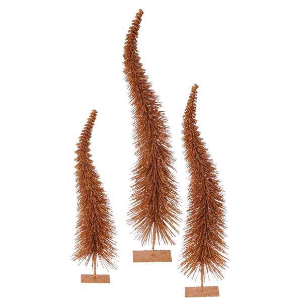 18" 22" 26" Copper Glitter Curved Tree Set