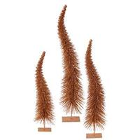 Vickerman 18" 22" 26" Copper Glitter Curved Tree Set