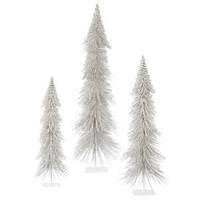 Vickerman 24" 30" 36" White Snow Layered Tree Set