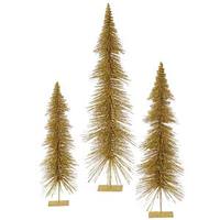 Vickerman 24" 30" 36" Gold Glitter Layered Tree Set