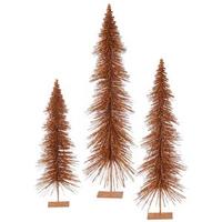 Vickerman 24" 30" 36" Copper Glitter Layered Tree Set