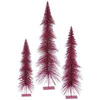 Vickerman 24" 30" 36" Dark Mauve Glitter Layered Tree Set