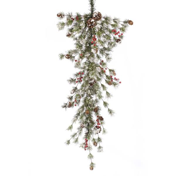 36" Artificial Snowy Monterey Teardrop with Berries