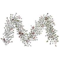 Vickerman 9' x 11" Artificial Snowy Monterey Garland with Berries