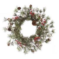 Vickerman 18" Artificial Snowy Monterey Pine with Berries