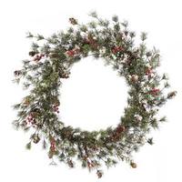 Vickerman 30" Artificial Snowy Monterey Pine with Berries