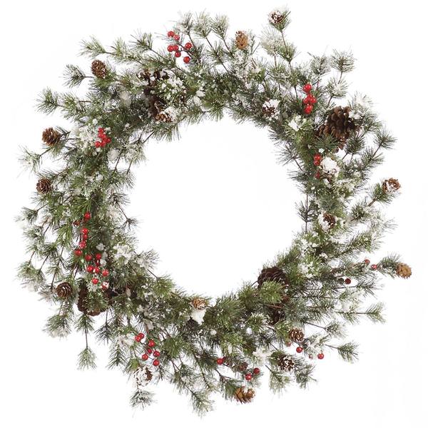 36" Artificial Snowy Monterey Pine with Berries