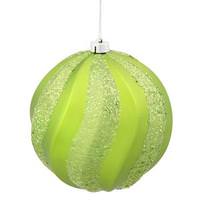 Vickerman 8" Lime Matte Glitter Swirl Ball Ornament