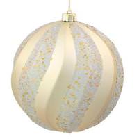Vickerman 8" Champagne Matte Glitter Swirl Ball Ornament