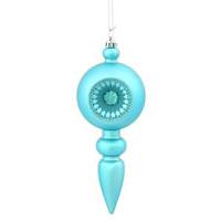 Vickerman 8" Teal Matte Glitter Finial Ornament
