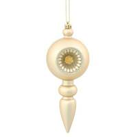 Vickerman 8" Champagne Matte Glitter Finial Ornament