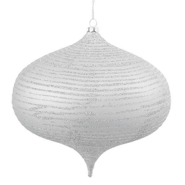 6.3" Silver Matte Glitter Onion Ornament
