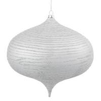 Vickerman 6.3" Silver Matte Glitter Onion Ornament