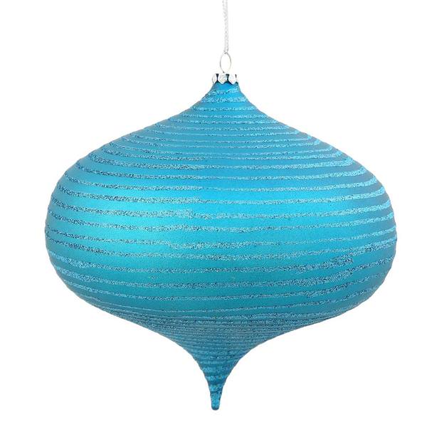4" Teal Matte Glitter Onion Ornament