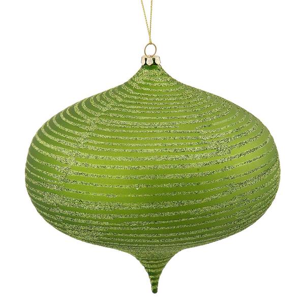 6.3" Lime Matte Glitter Onion Ornament