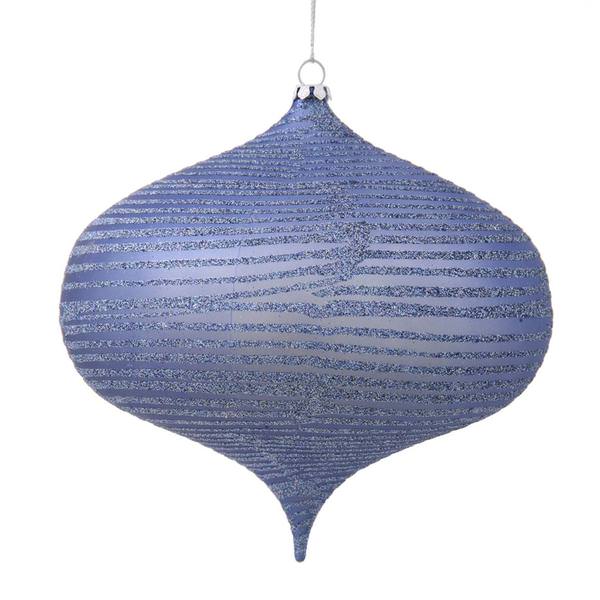 6.3" Lake Blue Matte Glitter Onion Ornament