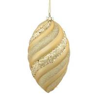 Vickerman 25" Gold Matte Glitter Swirl Drop Ornament