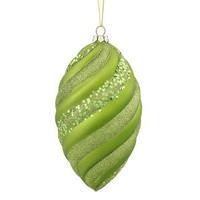 Vickerman 8" Lime Matte Glitter Swirl Drop Ornament