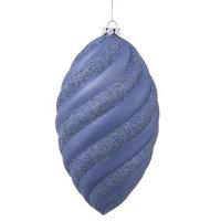 Vickerman 8" Lake Blue Matte Glitter Swirl Drop Ornament