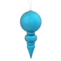 Vickerman 7" Teal Matte Glitter Finial Ornament