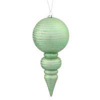 Vickerman 7" Celadon Matte Glitter Finial Ornament