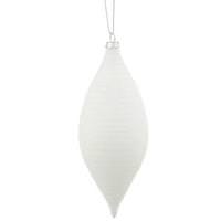 Vickerman 7" Silver Matte Glitter Drop Ornament
