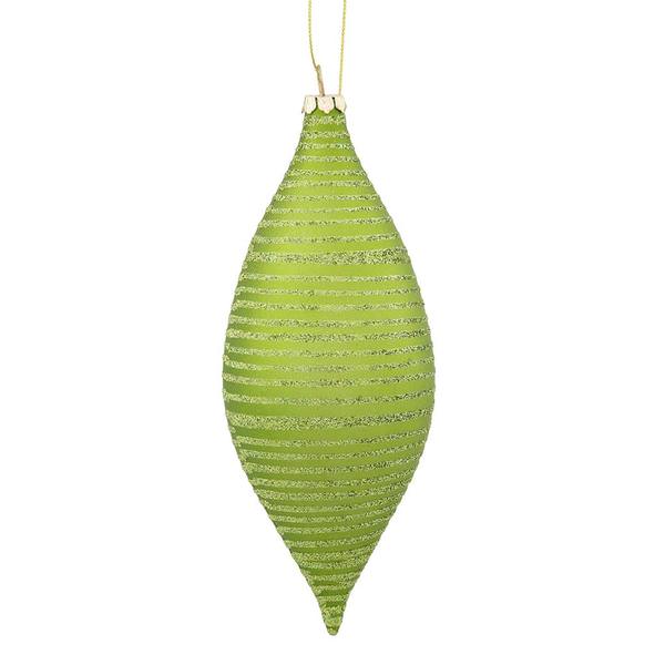7" Lime Matte Glitter Drop Ornament