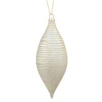 Vickerman 7" Champagne Matte Glitter Drop Ornament